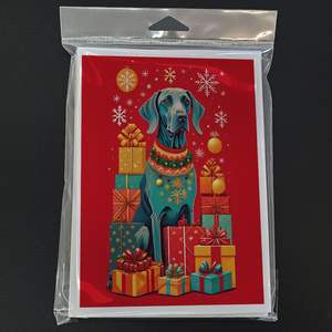 Whimsical Weimaraner บัตรอวยพรวันหยุดคริสต์มาสแพ็ค8 A7ขนาด5x7การ์ดเปล่าพร้อมซองจดหมาย - Product Image 3