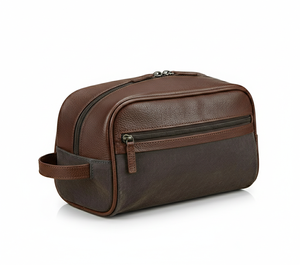 Trousse de Toilette Homme Grande Capacité en Toile Vintage avec Fermeture Éclair, Portable pour Maquillage et Articles de Rasage - Product Image 1