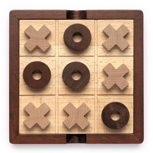 Juego de Mesa Tic Tac Toe de Madera Natural con Piezas X y O, Clásico Juego de Estrategia y Rompecabezas para Desarrollar la Lógica y la Concentración - Product Image 5