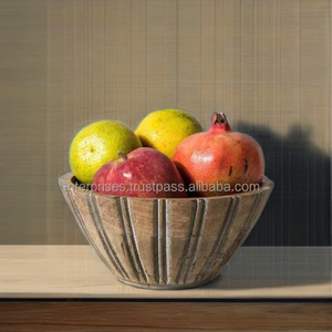 Table Decor Dinner Use Antique Rustic Handcarved Wooden <b>Bowl</b> for Luxury Home and Hotel to Serve Dinner Fruit and <b>Snack</b> - Product Image 2