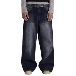 Jeans de Mezclilla para Hombre de la Mejor Calidad, Personalizados, 100% Algodón, Estilo Urbano, Desgastados, Holgados, de Pierna Ancha - Product Image 3