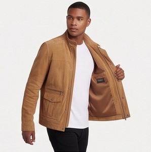 Wholesale <b>Men</b> <b>Suede</b> <b>Jacket</b> Vintage for Field Cargo Coat Custom Slim Fit Multi Pocket Zipper Anti-UV 6XL Outerwear Factory - Product Image 4
