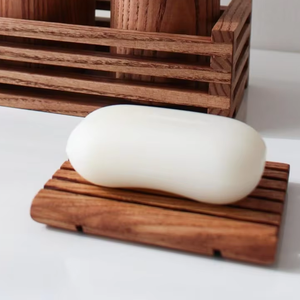 ที่วางสบู่ไม้ธรรมชาติ ดีไซน์สวยงาม สำหรับห้องน้ำ ถาดรองสบู่ในห้องอาบน้ำ - Product Image 1