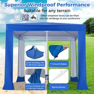 Detachable Sidewall Beach <b>Canopy</b> <b>Tent</b> with Folding Table Convenient BC <b>Tent</b> for Outdoor Activities - Product Image 3