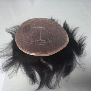 Toupee de Cabello Humano Remy Indio con Encaje Completo para Hombre, Rizado, 100% de Densidad, Corto, TAZ HAIR BANGLADESH - Product Image 1