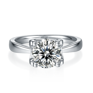 Anillo de Moissanita Solitario de Calidad Premium con Piedra Certificada de Color D VVS1 para Propuesta, Joyería Nupcial y Ocasiones Especiales - Product Image 1