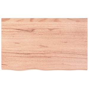 Meuble-lavabo de salle de bain en bois massif brun clair, 31,5 x 19,7 x (0,8-2,4 pouces) avec comptoir traité à la lumière - Product Image 3