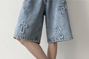 Pantalones Cortos de Mezclilla para Hombre, Estilo Lavado, con Logotipo Personalizado Bordado, Corte Holgado, de Algodón, Estilo Urbano, Casual, para Hombre - Product Image 5
