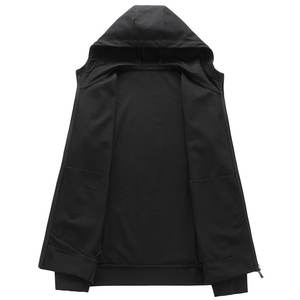 Sweat-shirts à fermeture éclair pour hommes en polyester/coton, coupe classique, tissu polaire 300 GSM, couleur unie, respirant, séchage rapide, pour l'hiver - Product Image 2