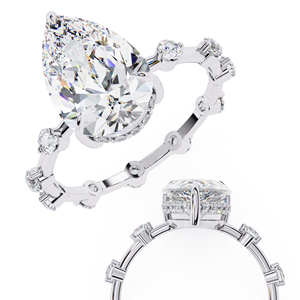 Bague en diamant de laboratoire de qualité supérieure, taille poire |   Or 10 carats |   Certifié IGI |   Excellente symétrie polonaise |   Engagement de luxe sans conflits - Product Image 4