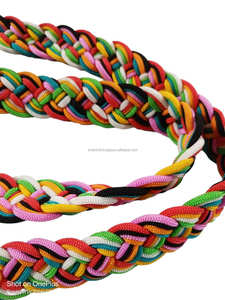 Rênes de cheval de 2mm d'épaisseur, corde P.P de 1 pouce de largeur, multicolore avec boucle et crochets de haute qualité, rênes à tissage fin, unités de prix de gros - Product Image 2