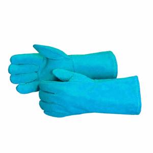 Guantes de Soldadura Rojos de Cuero Vacuno Reforzado con Logotipo Personalizado, Resistentes al Calor y a las Chispas, para Bomberos, Construcción y Barbacoa - Product Image 2