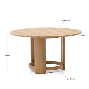 Handcrafted Teak Wood <b>Dining</b> <b>Table</b> – Minimalist Slatted Top, Weather-Resistant Solid Wood <b>Table</b> for Indoor & Outdoor Use - Product Image 6