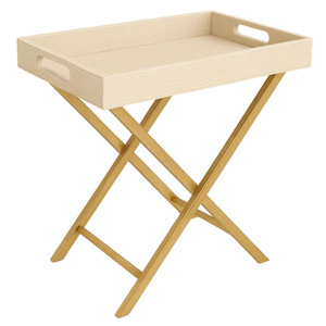 Bandeja Plegable de Cuero PU con Soporte Metálico, Bandeja de Servicio de Cuero de Cocodrilo - Product Image 2