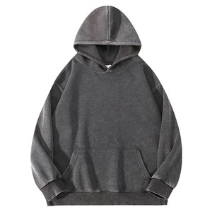 Sweat-shirt à capuche unisexe surdimensionné en molleton violet, couleur unie, décontracté, pour l'automne, coupe classique, avec poche avant - Product Image 3