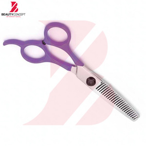 Tijeras de Entresacar Profesionales con Mango de Plástico Morado, Tijeras de Peluquería de Acero Inoxidable, Herramientas de Texturización del Cabello para Salón - Product Image 3