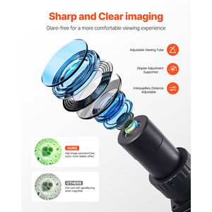 Microscopio Composto Binoculare Professionale 40-5000X con Sorgente Luminosa LED, Doppio Ingrandimento, Due Set per Adulti 100x 10x - Product Image 4