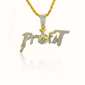 Joyería de alta calidad Ice VVS Lab Grown Diamond Hip Hop GIA Certified Two Tone Gold Plated 925 Sterling Silver Letter Charm - Product Image 1