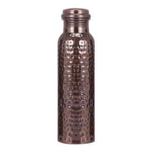 Bouteille d'eau en cuivre géométrique unique, le cadeau idéal pour le bien-être et le yoga, finition nid d'abeille unique - Product Image 3
