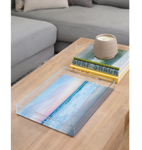 Superbe plateau en acrylique de forme carrée, nouveau design, pour la décoration de table et la salle à manger, idéal pour le salon ou le bureau. - Product Image 3