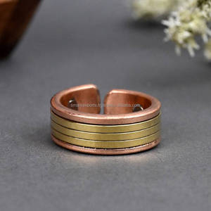 Anillo Magnético de Cobre Pulido para la Salud de las Articulaciones y Alivio del Dolor, Tamaño Ajustable, Accesorio Unisex de Curación Terapéutica - Product Image 2