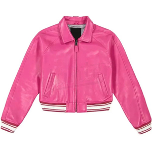 Veste bomber tendance pour femme en cuir PU imperméable, style vintage - Product Image 4