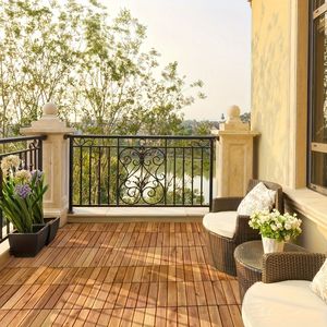 10 Piezas de Baldosas de Madera Encajables de 11.8 x 11.8 Pulgadas para Terraza, Patio, Jardín, Piscina - Product Image 6