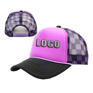 Gorra Deportiva Verde de Malla con Visera a Cuadros, Ajustable, Unisex, para Exteriores, Primavera/Verano, Casual, Transpirable, de Poliéster - Product Image 5