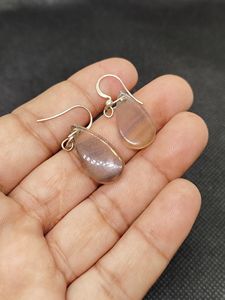 Boucles d'oreilles pendantes vintage en argent sterling 925 avec fluorite naturelle en forme de poire, bijoux fins pour femmes, idéales pour mariage et fête, vente en gros directe usine - Product Image 2