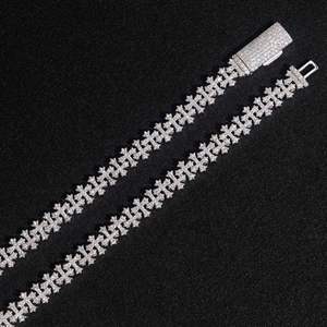 Fine Hip Hop Jewelry Silver VVS Moissanite Bracelet <b>Chain</b> <b>Iced</b> Out Cross Bracelet Tennis <b>Chain</b> Jewelry Women Men Necklace - Product Image 1