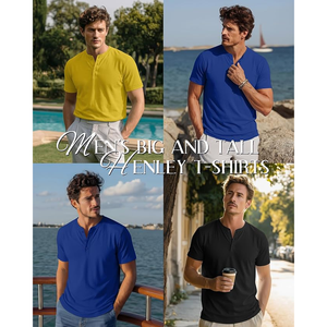 เสื้อยืดแขนสั้นผู้ชาย คอวี ทรงปกติ ผ้าถัก สีพื้น สไตล์ลำลอง - Product Image 4