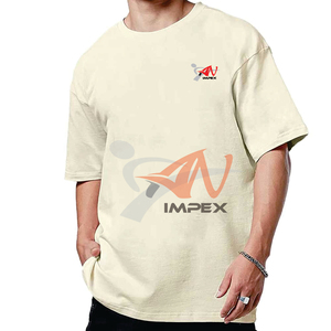 T-shirts pour hommes de qualité supérieure OEM, coupe ample, respirants, en coton/polyester, taille plus, 250 GSM, style décontracté - Product Image 4