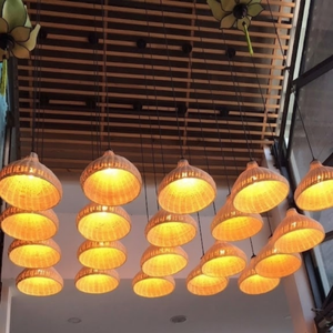 Luminaire suspendu en rotin naturel tissé à la main, style bohème, pour salle à manger, cuisine, salon, îlot, restaurant, E26 - Product Image 6