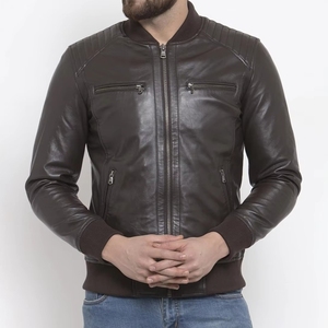 Chaqueta de Cuero para Hombre de Primera Calidad, Cuello Alto, 100% Piel de Vaca Original, Estilo Urbano - Product Image 6