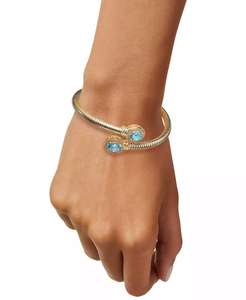 Multi-<b>Topaz</b> Bypass Bangle <b>Bracelet</b> (3-5/8 ct. t.w.) in 14k Gold-Plated Sterling Silver | Macy's - Product Image 2