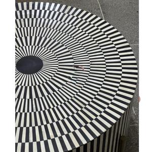 Mesa con Incrustaciones de Hueso de ILAHI, Diseño Moderno con Detalles de Ágata, Almacenamiento Portátil, Muebles para el Hogar - Product Image 1