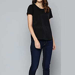 Camiseta Oversize para Mujer, Algodón y Poliéster, Cuello Redondo, Manga Corta, Corte Holgado, Lisa, Casual, Venta al Por Mayor, Impresión Personalizada - Product Image 5