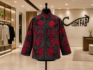 Abrigo de Invierno para Mujer, Tejido de Terciopelo con Bordado Floral, Relleno de Algodón Transpirable, Estilo Boho, Manga Larga, Corte Regular, para Fiesta - Product Image 3