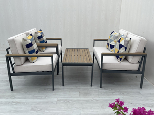 ไม้อะคาเซีย4ชิ้นทันสมัยชุดสนทนากลางแจ้งพร้อมหมอนอิงแสนสบายสำหรับสวนลานห้องนั่งเล่นโรงแรมวิลล่า - Product Image 4