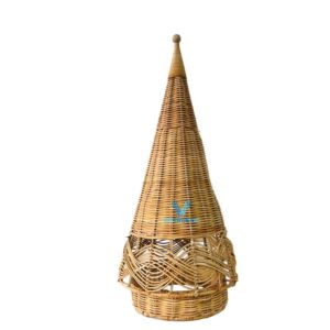 Vietrustic Hot Selling Handwoven Rustic Style <b>Christmas</b> Pine Tree Natural Rattan Eco Friendly Customizable Size Decoration Decor - Product Image 2