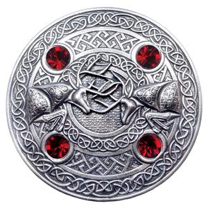 Broche à thème gaulois en forme de chardon écossais et de plaid - Product Image 2