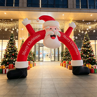 Gapura Santa Claus Tiup Raksasa Selamat Natal, Gapura Tiup Oxford untuk Halaman, Pusat Perbelanjaan, Pintu Masuk Pesta, Dekorasi Natal
