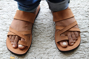 Mens <b>Leather</b> Handmade Casual <b>Slipper</b> Flats - Product Image 4