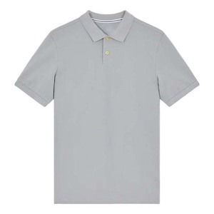 Polo homme gris à manches courtes, couleur unie, coupe classique, tissu tissé, boutons, entièrement personnalisable - Product Image 3