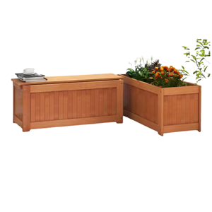 Eco-Friendly Acacia Wood Planter Box With Bench, Natural Raised Garden Bed For Vegetables, Flowers, Herbs Wholesale From Vietnam - Product Image 4