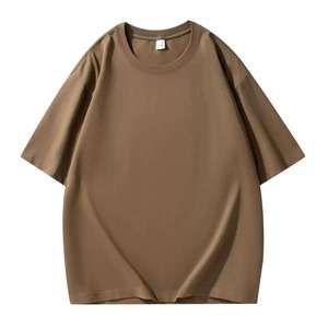 T-shirt oversize pour homme en coton épais, col rond, manches courtes, coupe ample, streetwear urbain, tee-shirt décontracté essentiel - Product Image 1