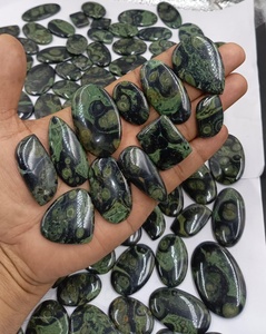 Jaspe Kambaba Natural, Corte Ovalado, Jaspe Cocodrilo, Patrón de Orbe Verde, Piedra Pulida de Rajasthan para Fabricación de Joyas al por Mayor - Product Image 1
