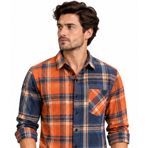 Chemises en flanelle pour hommes, à carreaux, boutonnées, décontractées, vêtements de travail d'extérieur, fournisseur en gros personnalisé, OEM ODM, lot en gros - Product Image 5