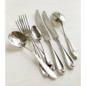 Ensemble de couverts en métal moderne avec poignées en cristal, finition miroir haute brillance, passe au lave-vaisselle, pour mariage et usage domestique - Product Image 5