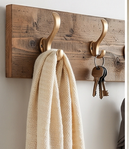 Premium Modern Brass Wall Mount <b>Hook</b> Single Gold Finish Rust Resistant Clothing Storage Solution - Product Image 4